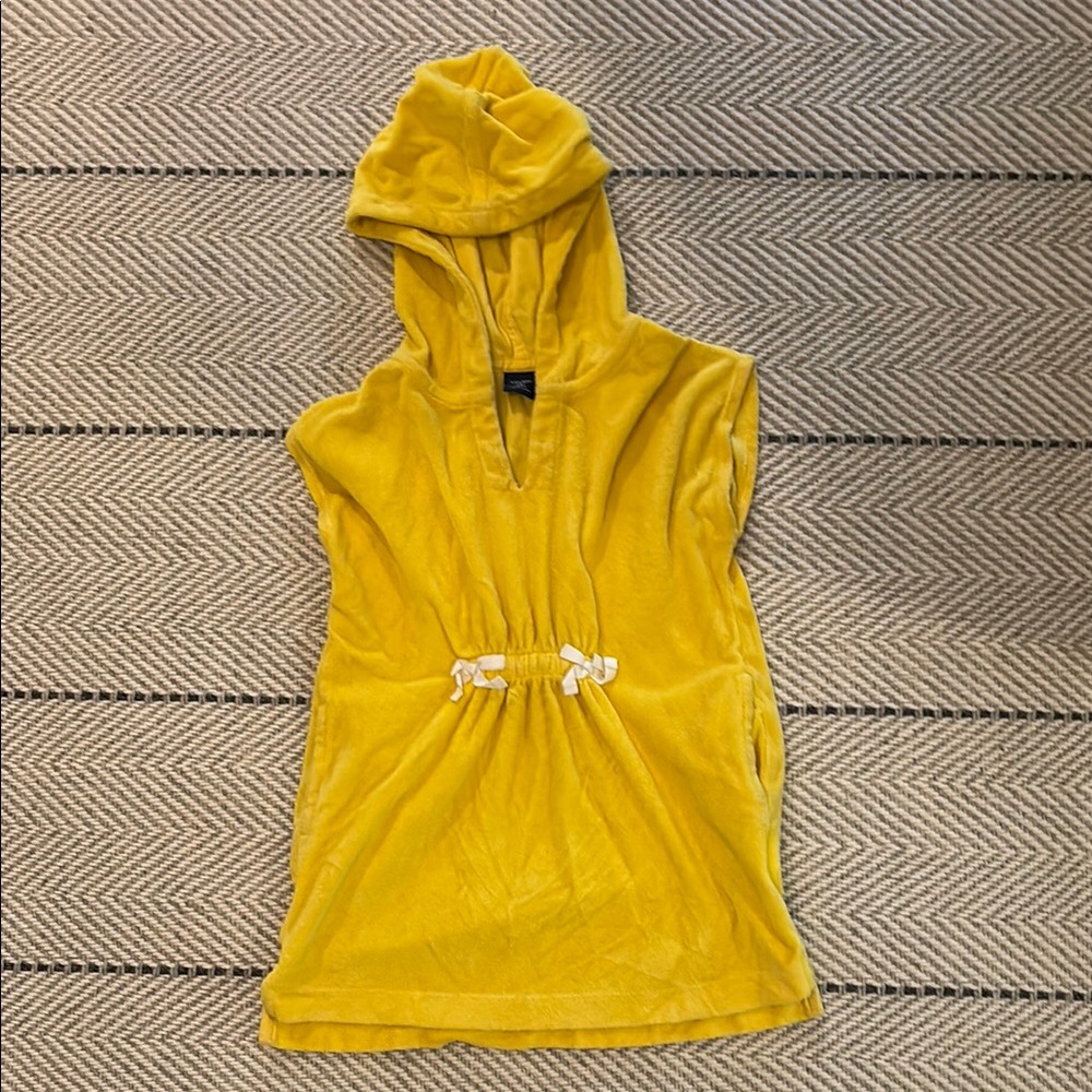 Yellow Hooded Sleeveless Dress